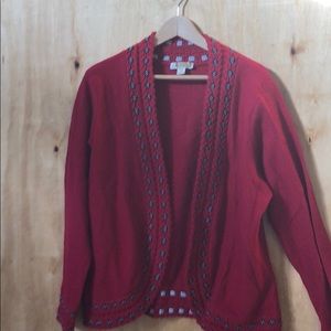 Cold water Creek Red Cardigan Xl